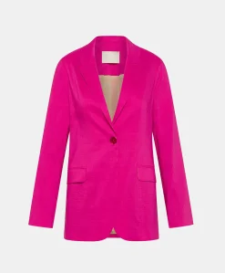 Best Veste Lunel En Lin Coton - Fuchsia Femmes Vestes