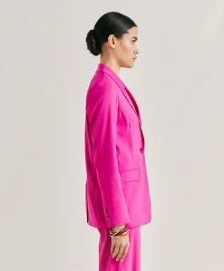 Best Veste Lunel En Lin Coton - Fuchsia Femmes Vestes