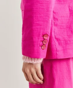 Best Veste Lunel En Lin Coton - Fuchsia Femmes Vestes