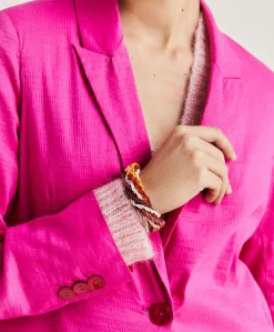 Best Veste Lunel En Lin Coton - Fuchsia Femmes Vestes