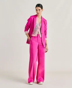 Best Veste Lunel En Lin Coton - Fuchsia Femmes Vestes