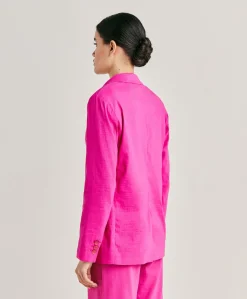 Best Veste Lunel En Lin Coton - Fuchsia Femmes Vestes