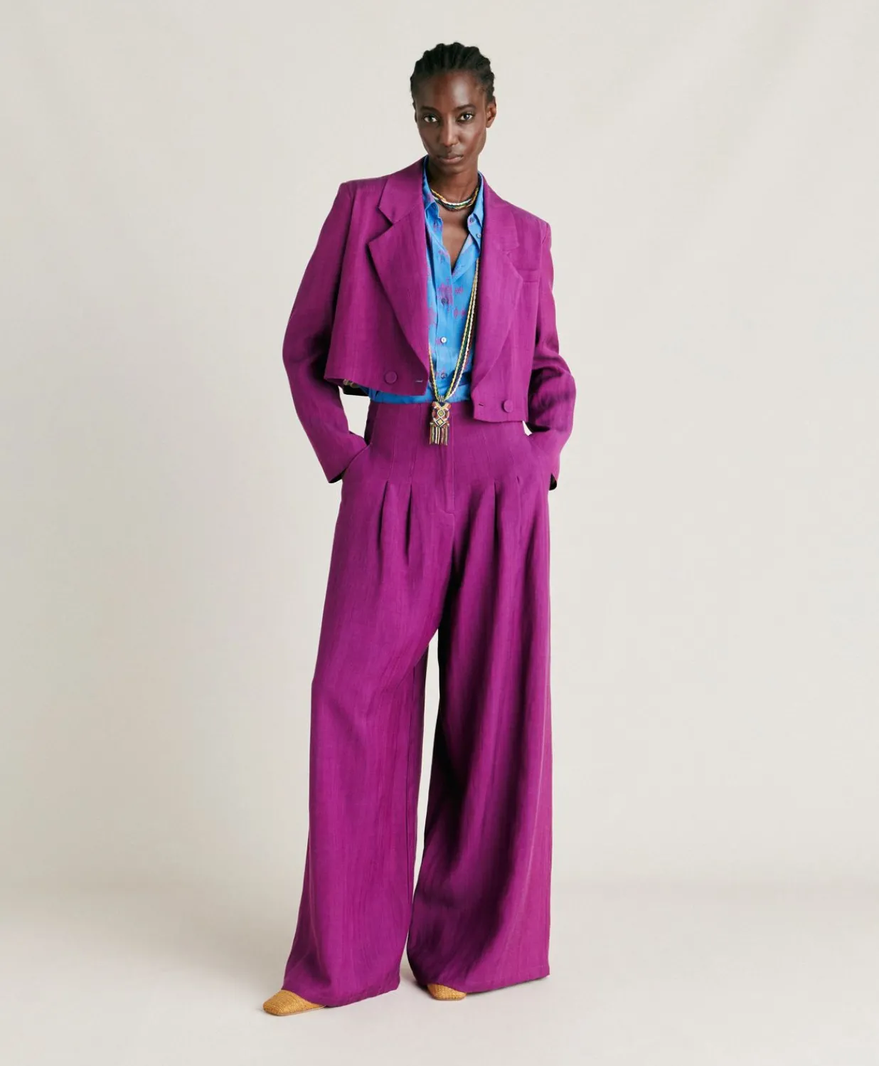 Veste Rosita En Viscose De Lin Elegante - Cyclamen Femmes Costumes Et Costumes