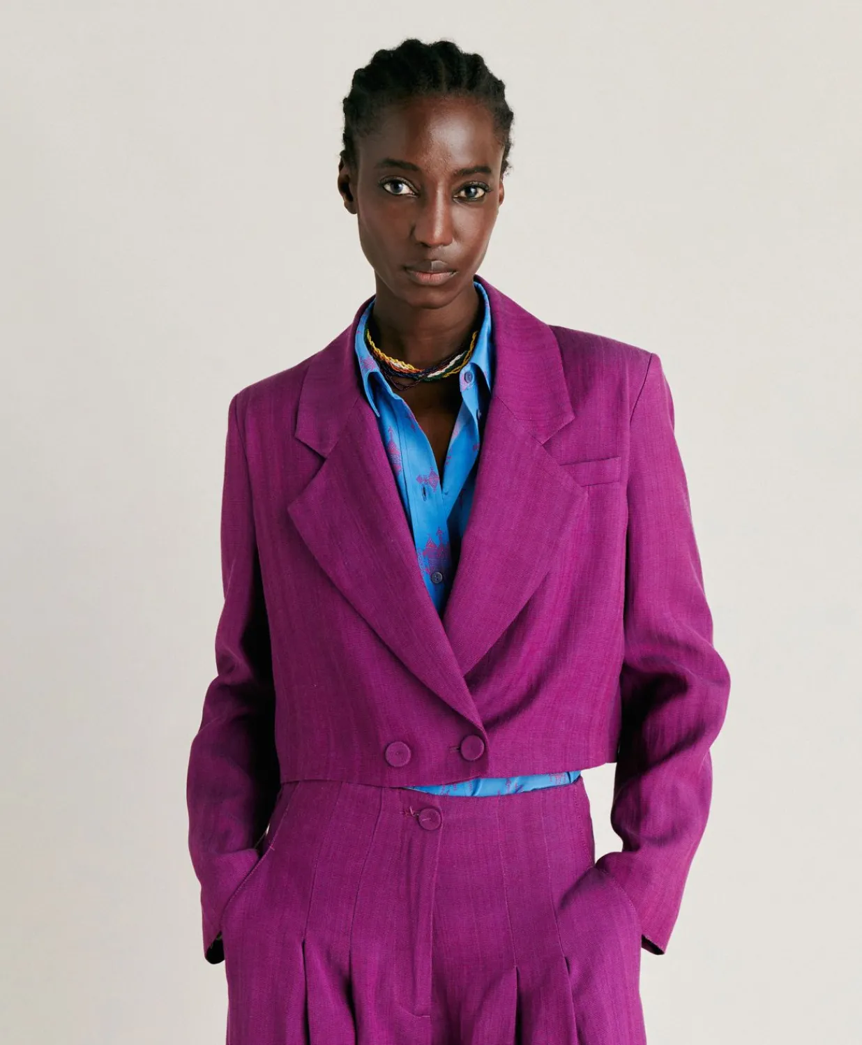 Veste Rosita En Viscose De Lin Elegante - Cyclamen Femmes Costumes Et Costumes